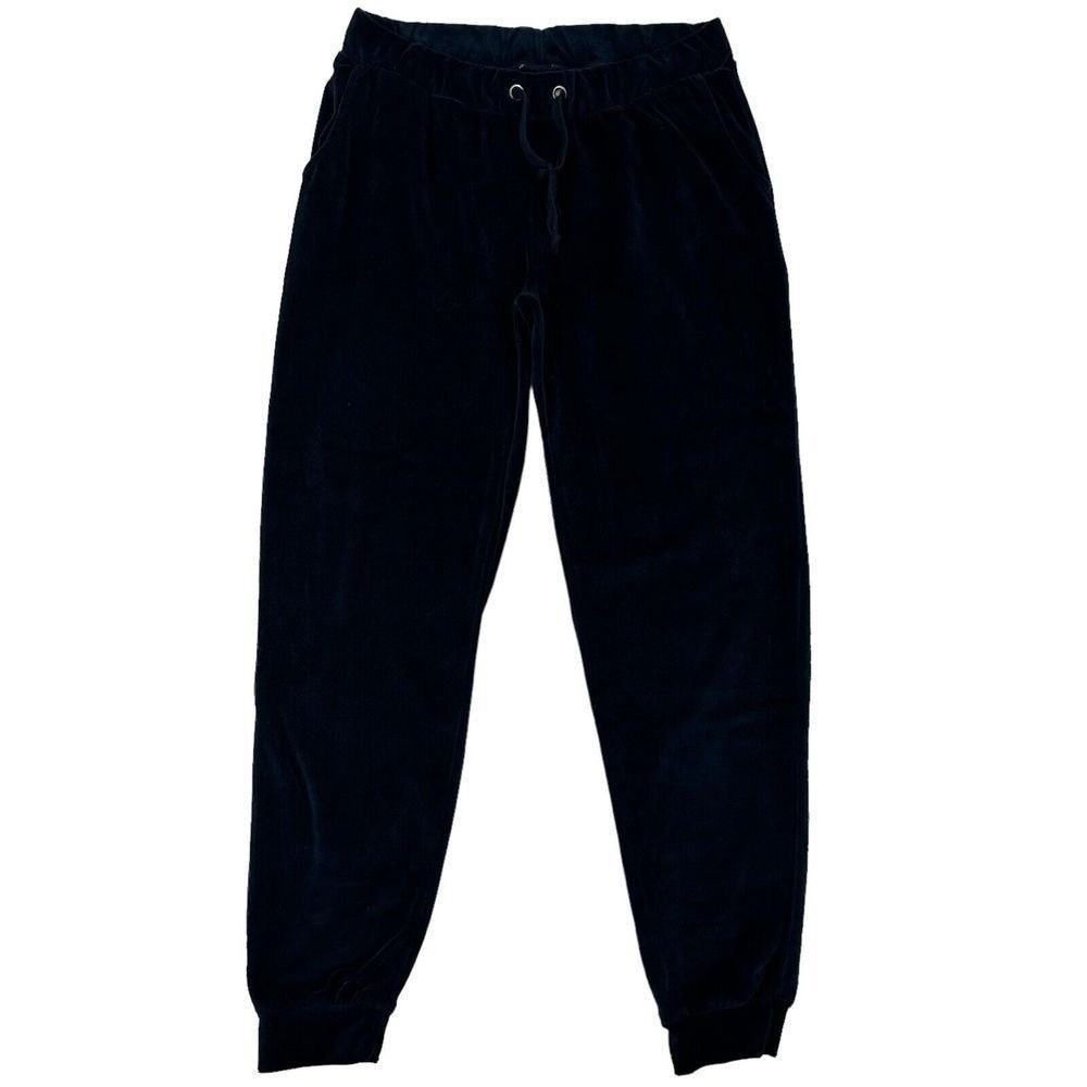 Coco Limon Navy Blue Velour Joggers Drawstring Track Pants Cozy Soft Womens XL